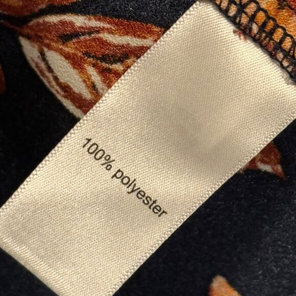 Maurices Womens Floral Peplum Blouse Blue & Orange Sz L Polyester top - Picture 4 of 12